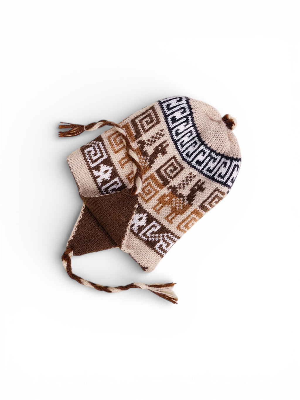 Ethnic Brown Alpaca Beanie