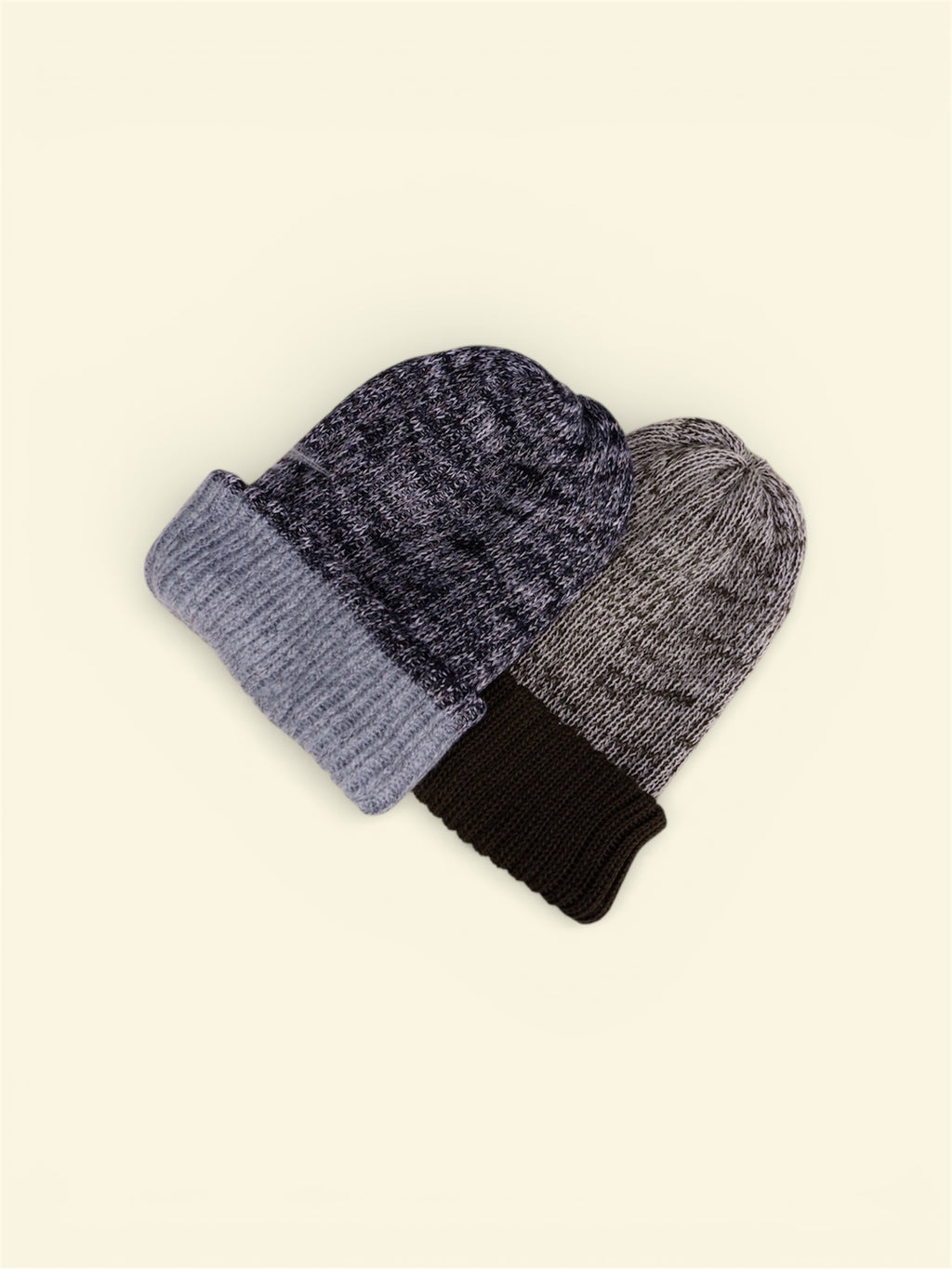Black and Gray Alpaca Beanie