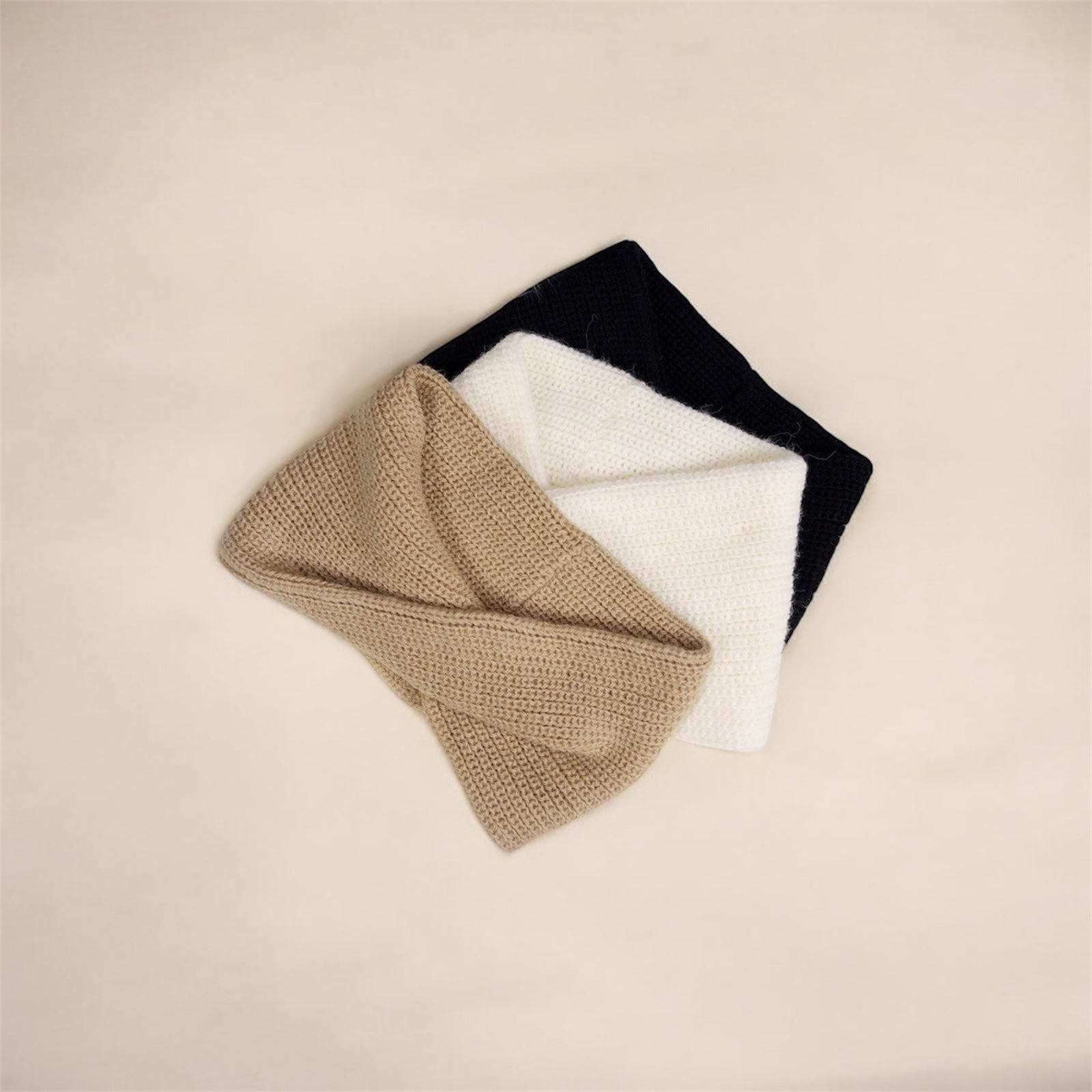 Knit headband Beige