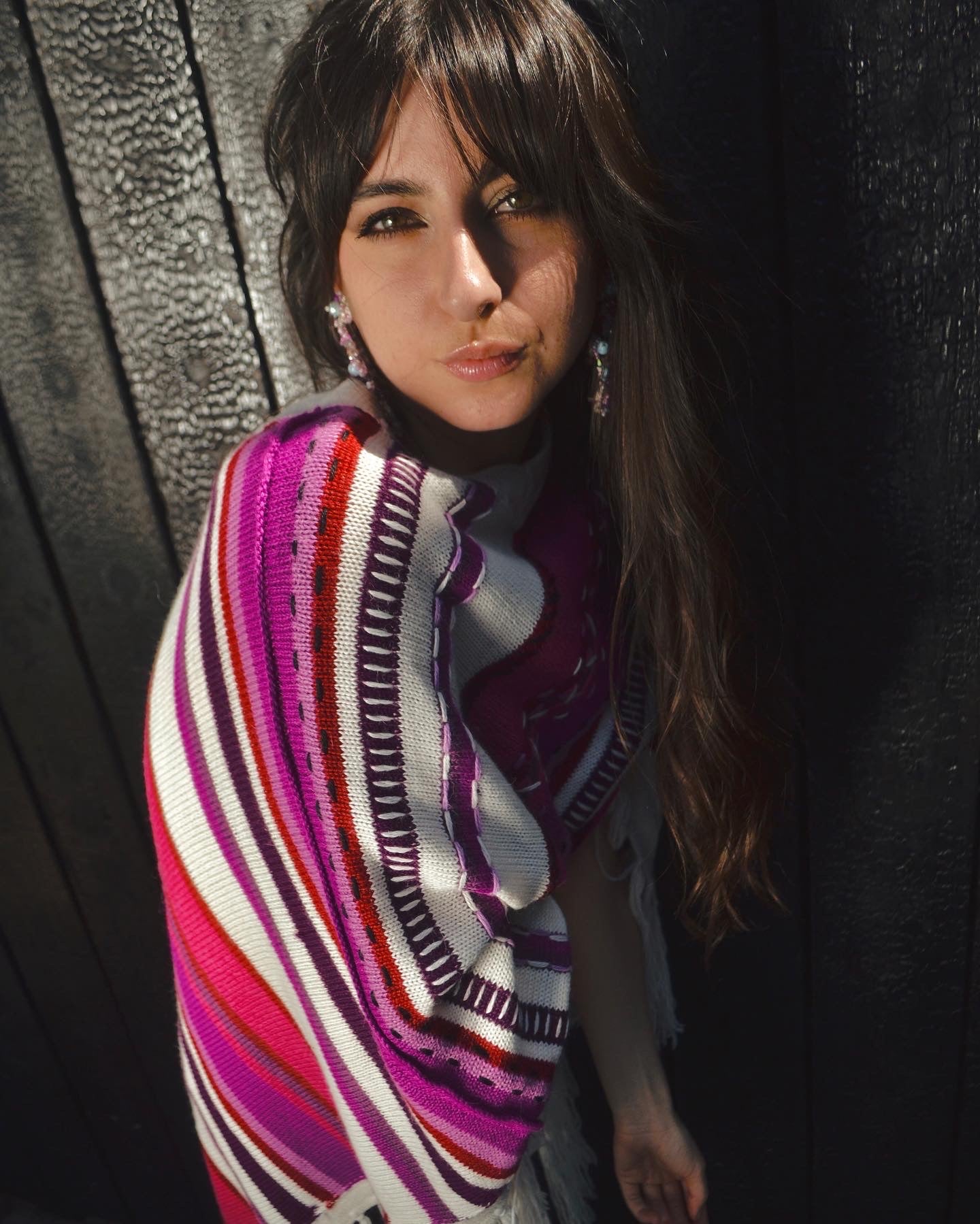 Alpaca Poncho Textured Weave