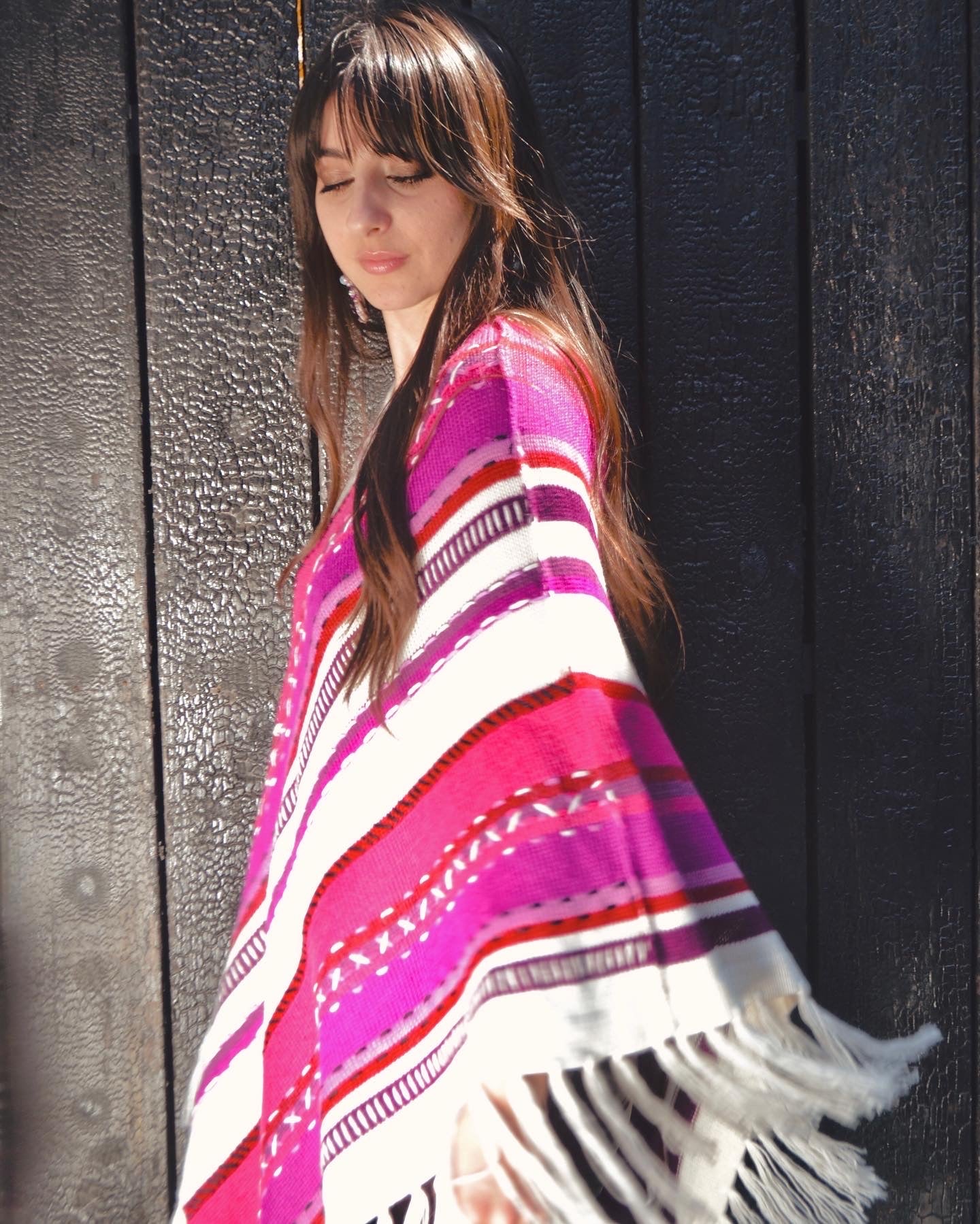 Alpaca Poncho Textured Weave