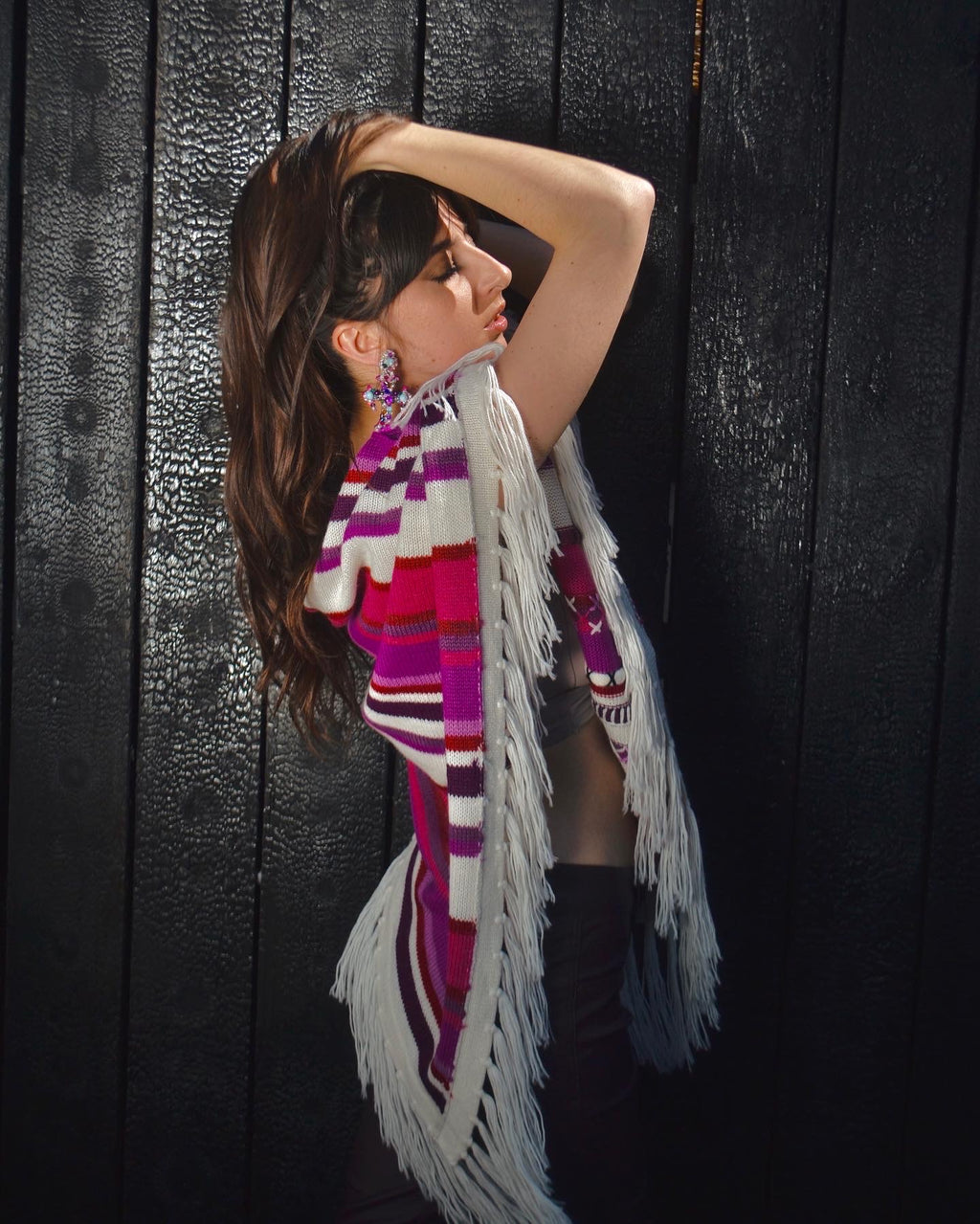 Alpaca Poncho Textured Weave