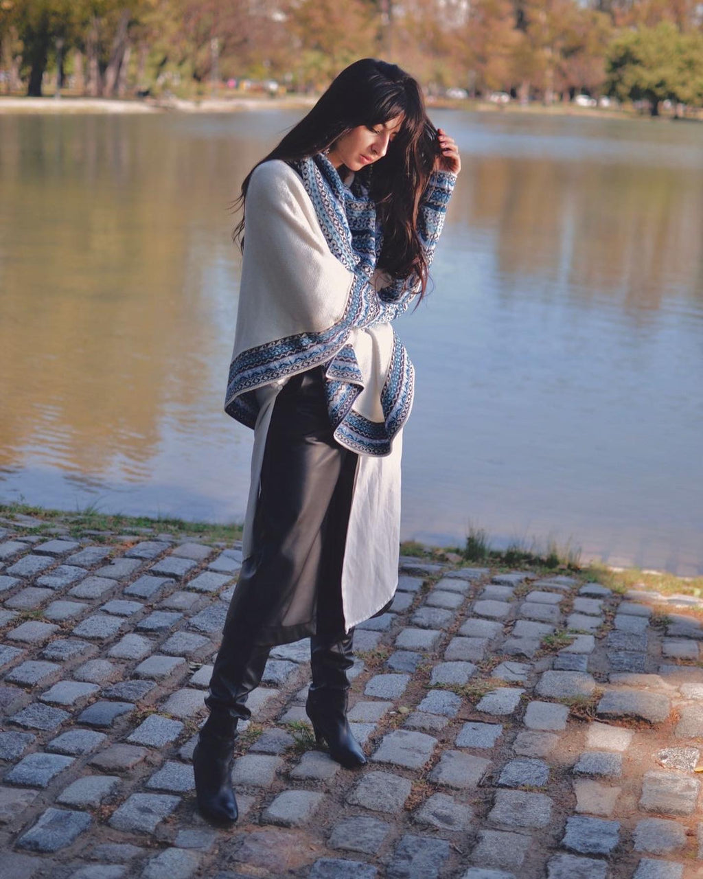 Alpaca Poncho Ethnic Pattern