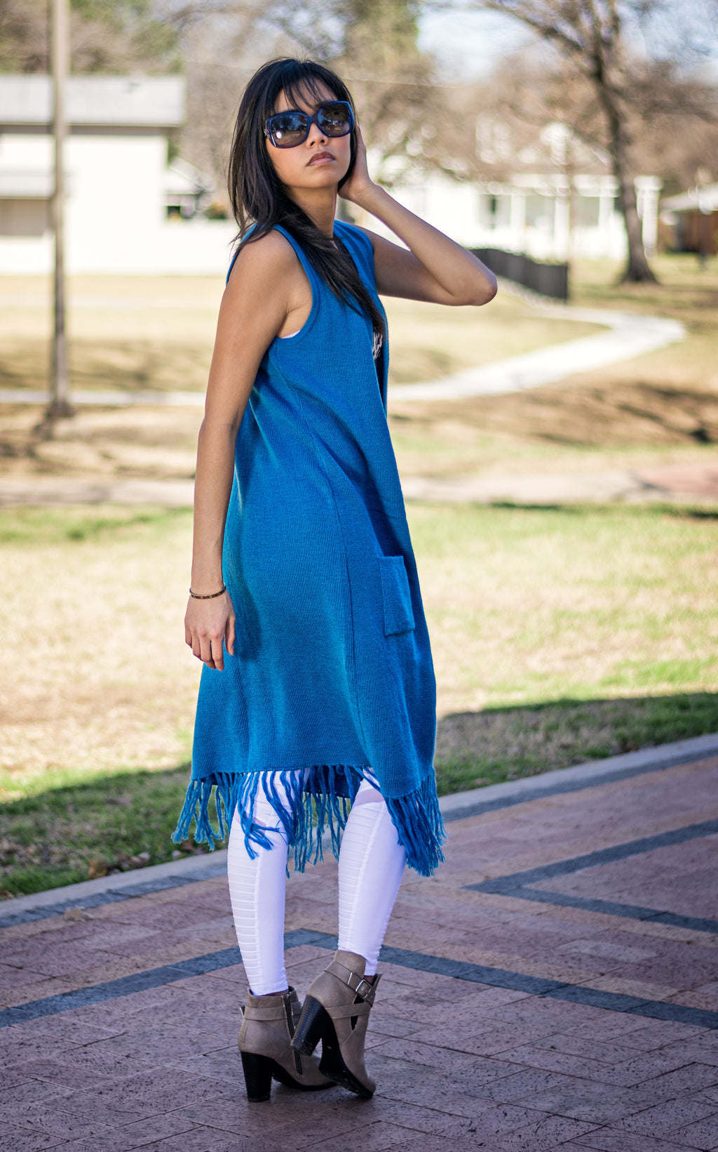 Alpaca Long Knit Vest