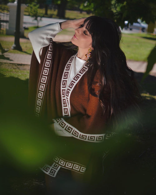 Alpaca Cape Ethnic Pattern