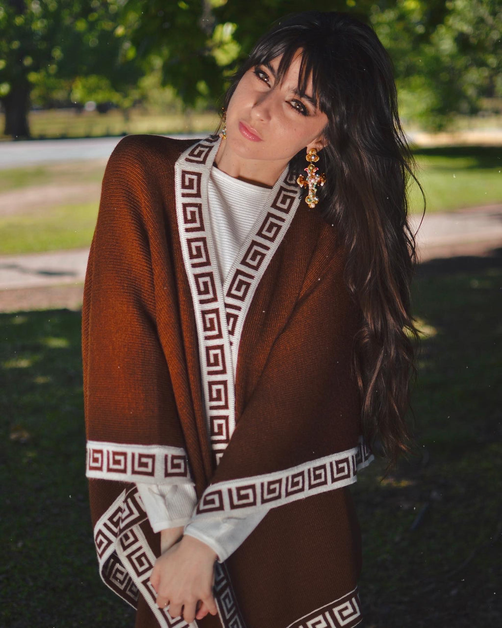 Alpaca Cape Ethnic Pattern