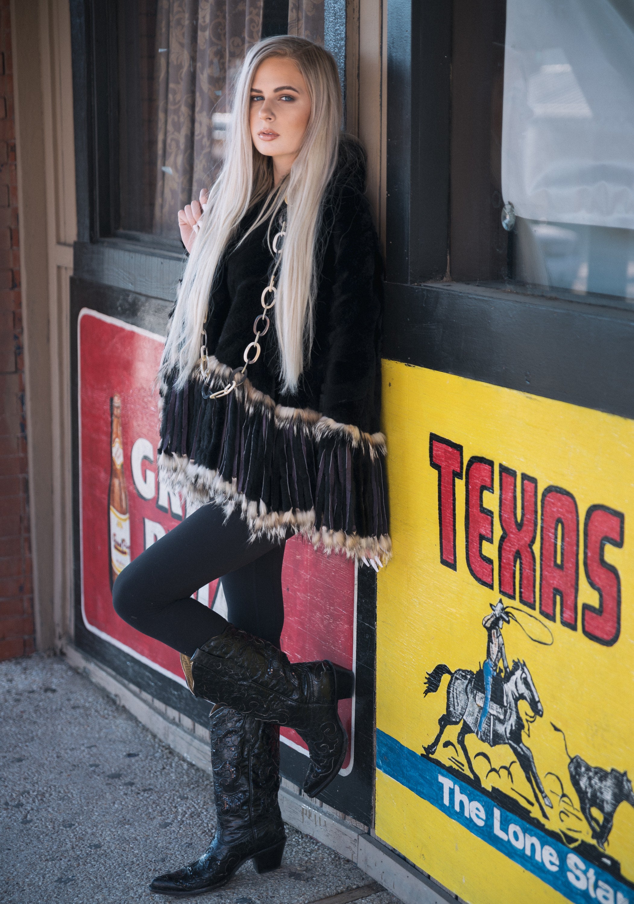 Fur Mid Lenght Poncho